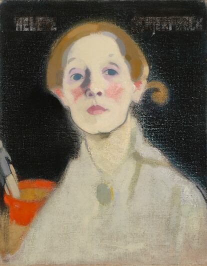 'Autorretrato con fondo negro' (1915), de Helene Schjerfbeck.