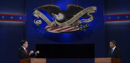 Mitt Romney y Barack Obama, durante el debate del miércoles.