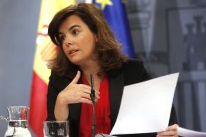 Soraya Sánez de Santamaría, tras un Consejo de Ministros.