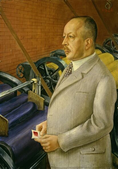 'Retrato del fabricante Dr. Julius Hesse con muestra de color', 1926. Otto Dix.