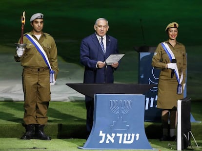 El primer ministro de Israel, Benjamín Netanyahu, en un acto del Día de la Independencia en Jerusalén. 