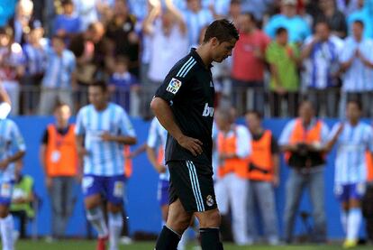 Gesto de desolación de Cristiano durante el partido.