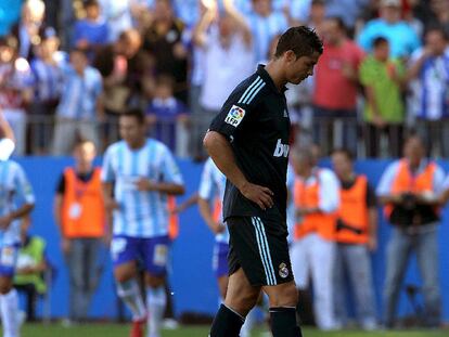 Gesto de desolación de Cristiano durante el partido.