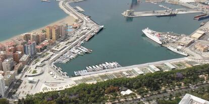 Recreación de la futura marina de megayates en el puerto de Málaga.