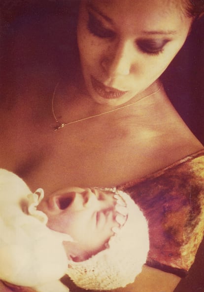 With her daughter, Dream Cazzaniga, in 1977. 