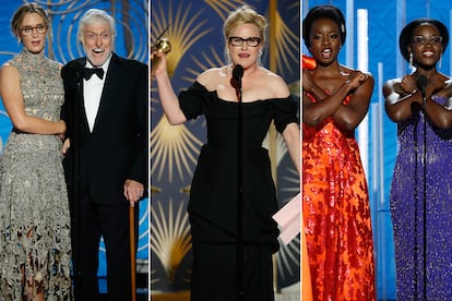 Las gafas también son para los grandes eventos. Emily Blunt, Patricia Arquette y Lupita Nyong'o entregaron y recogeron premios con las gafas puestas. El históricamente denostado accesorio se cuela así en la gala, pero no en la alfombra roja. ¿Veremos celebrities posando con sus lentes próximamente?