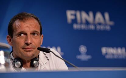 Allegri, durante la rueda de prensa.