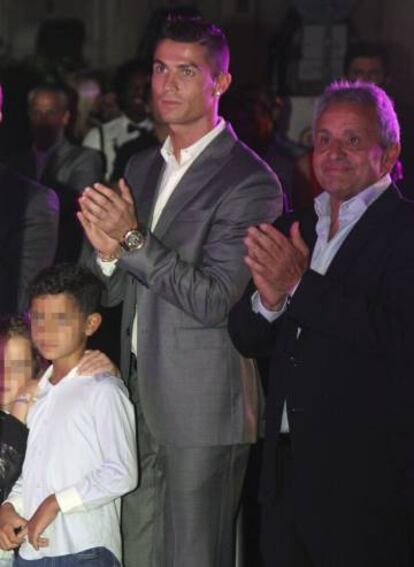 El futbolista portugués Cristiano Ronaldo durante la inauguración esta noche del segundo hotel con su marca, el Pestana CR7 Lisboa, un establecimiento situado en el centro histórico de la capital portuguesa.