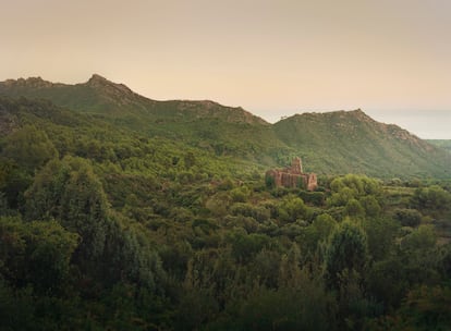 Monasterio del Desierto de las Palmas (Castellón). Él se siente cómodo con la idea de que ‘Luz de España’ pueda usarse como guía de viajes. Eso sí, apela a un viajero respetuoso, sostenible y sensible, con ganas de explorar “las maravillas que tenemos en este país”. Cuando él mismo conoció el parque natural del Desierto de las Palmas quedó impresionado por este monasterio casi derruido en mitad de un monte salvaje y cercano a la costa. Su primera incursión fue de mañana y no le gustó la luz, excesivamente fuerte. La tarde tampoco le convenció: cuando el sol brillaba, el contraste era demasiado duro; y cuando estaba muy nublado los colores aparecían desvaídos y el paisaje, “un poco muerto”. Al cuarto día dio, una vez más, con la “hora mágica”: un momento antes del ocaso, cuando el cielo adquiere tintes rosáceos, el mar parece plata y “las texturas del verde y del monumento funcionan en conjunción”, tal y como lo describe en la conversación con este periódico.