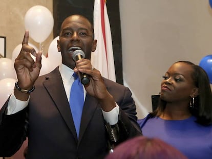 Andrew Gillum este martes tras conocerse su nominación.