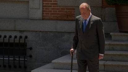 Juan Carlos I, en el palacio de la Zarzuela en junio de 2014.