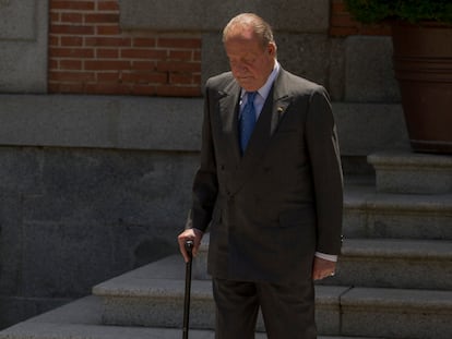 Juan Carlos I, en el palacio de la Zarzuela en junio de 2014.