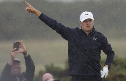 Jordan Spieth, durante unas pr&aacute;cticas en St. Adrews.