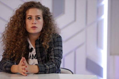 Ahed Tamimi, activista palestina, en la sede de El País.