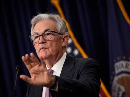 U.S. Federal Reserve Board Chairman Jerome Powell speaks during a news conference on June 14, 2023, in Washington.