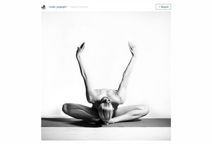 “Creo que el yoga es para todo el mundo. No importa si tienes sobrepeso, no eres flexible, tienes un equilibrio terrible o nunca lo has probado”, comenta, en una de sus imágenes de Instagram, la usuaria @nude_yogagirl, fotógrafa que prefiere no revelar su nombre, edad ni nacionalidad, que ha conseguido más 300.000 seguidores con sus fotos artísticas en las que aparece practicando esta actividad desnuda. Su éxito llegó de inmediato, en septiembre de 2015, un mes después de crear esta cuenta ya había conseguido que 33.000 personas fueran asiduas a sus publicaciones. "El yoga y la fotografía son mis dos pasiones, las practico a diario", cuenta la artista. Esta disciplina consiste en una serie de ejercicios de estiramiento o equilibrios, llamados 'asanas'. Según el traumatólogo y profesor de yoga terapéutico Ambrosio Espinosa, es un ejercicio muy completo para el cuerpo y, sobre todo, para el bienestar emocional: "Las personas que lo practican aumentan el equilibrio entre mente y cuerpo, están más tranquilas e incluso duermen mejor". (Pinchar a continuación para visitar la cuenta de Instagram)