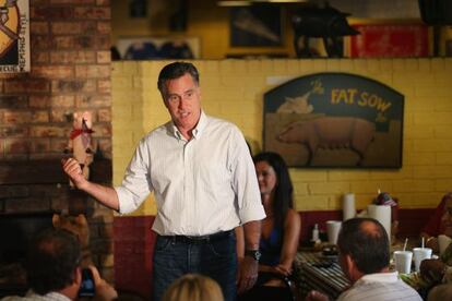 Romney, en un mitin en Indiana, el 4 de agosto. 