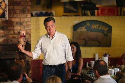 Romney, en un mitin en Indiana, el 4 de agosto.