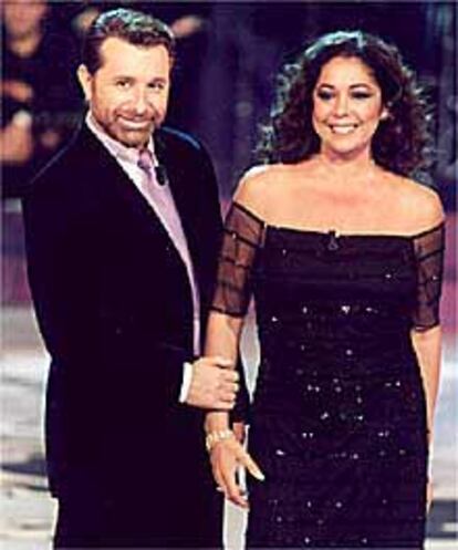 José Manuel Parada e Isabel Pantoja, en el espacio <i>Amigos en la noche</i>.