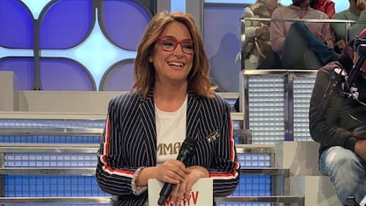 Toñi Moreno, durante un programa de 'Mujeres y Hombres y Viceversa'; con ella como presentadora.
