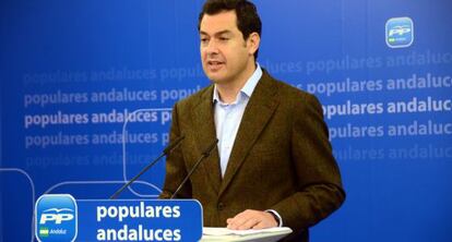 Juan Manuel Moreno Bonilla, este miércoles en Sevilla.