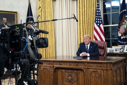 Donald Trump, el pasado miércoles, anuncia medidas para combatir la crisis económica provocada por el coronavirus