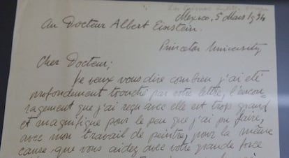 A carta enviada por Rivera a Einstein.