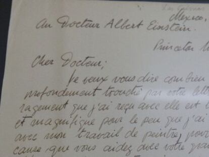 A carta enviada por Rivera a Einstein.