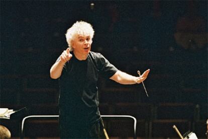 Simon Rattle, durante el Festival de Pascua de Salzburgo.