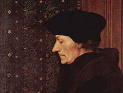 Erasmus, en una pintura de Hans Holbein.