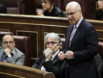 El portavoz de CiU en el Congreso, Josep Antoni Duran Lleida, en la sesión de control al Gobierno en la Cámara Baja.