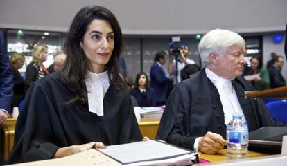 Amal Clooney, en la corte de Estrasburgo.