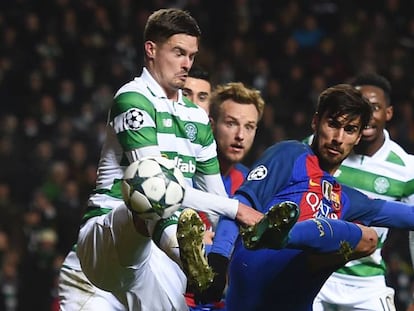 Andr&eacute; Gomes en el duelo europeo ante el Celtic.