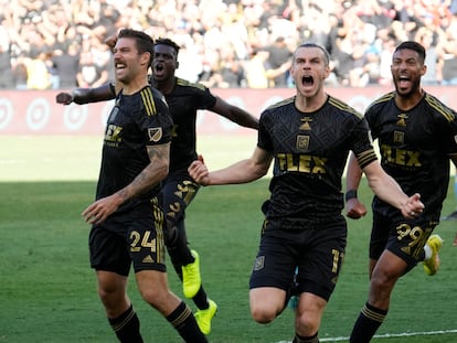 Bale celebra su gol para forzar los penaltis en la final de la MLS.