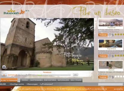 Imagen de la nueva web Paradores.tv