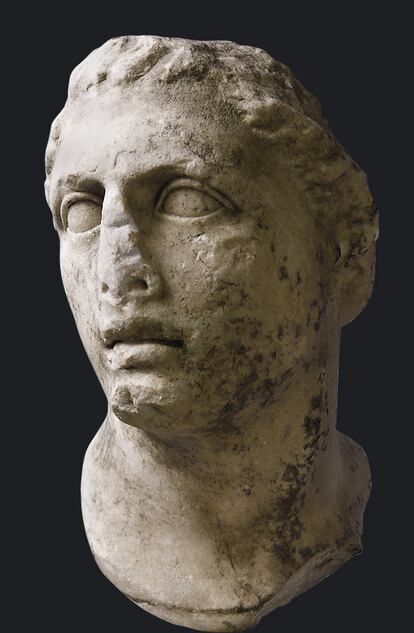 Cabeza de Mitrídates VI (también llamado El Grande), otro gran guerrero clásico (siglo I antes de Cristo).