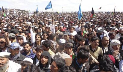 Mitin del candidato a la presidencia afgana Ashraf Ghani Ahmadzai.