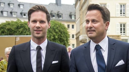 Gauthier Destenay e o primeiro-ministro de Luxemburgo, Xavier Bettel