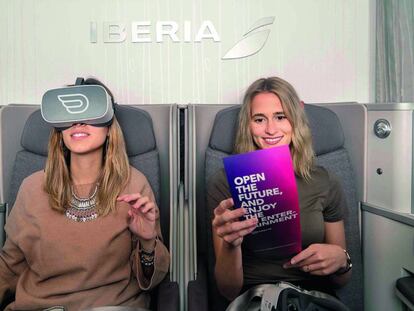 Las gafas de VR en algunos aviones sirven para relajarse durante el vuelo.