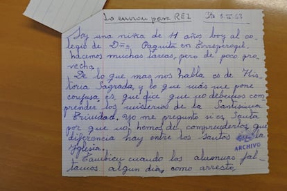 Carta de una niña de 11 años de Jaén dirigida a Radio Pirenaica en 1963. 