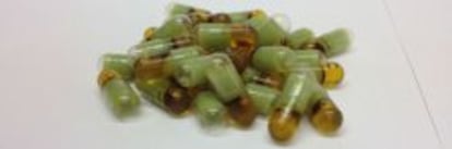 Cápsulas vendidas por Cannabics Pharmaceutical.