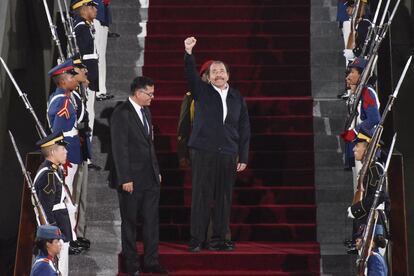 Daniel Ortega durante una visita a Venezuela.