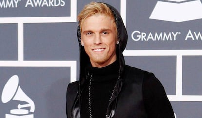 El cantante Aaron Carter en los Premios Grammy de 2010.