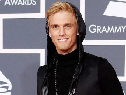 El cantante Aaron Carter en los Premios Grammy de 2010.