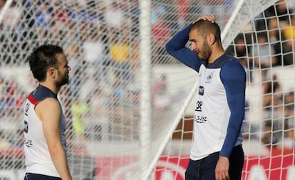 Valbuena y Benzema con la selección francesa.