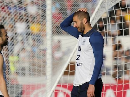 Valbuena y Benzema con la selección francesa.