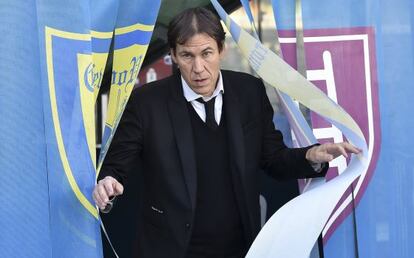 Rudi Garc&iacute;a en el partido contra el Chievo.