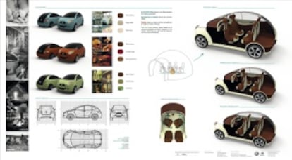 Uno de los proyectos de coche autopilotado creado por los alumnos de la Escuela Universitaria de Diseño Industrial (EUDI) de Ferrol en 2011. La posición de los pasajeros es idéntica al modelo F 015 ideado por Mercedes.