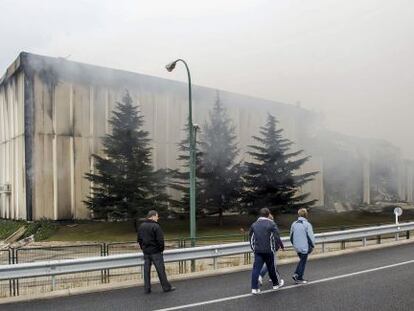 Planta de Campofrío, de Burgos, tras el incendio.