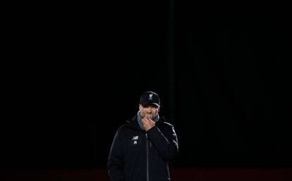 Klopp, durante un entrenamiento con el Liverpool.